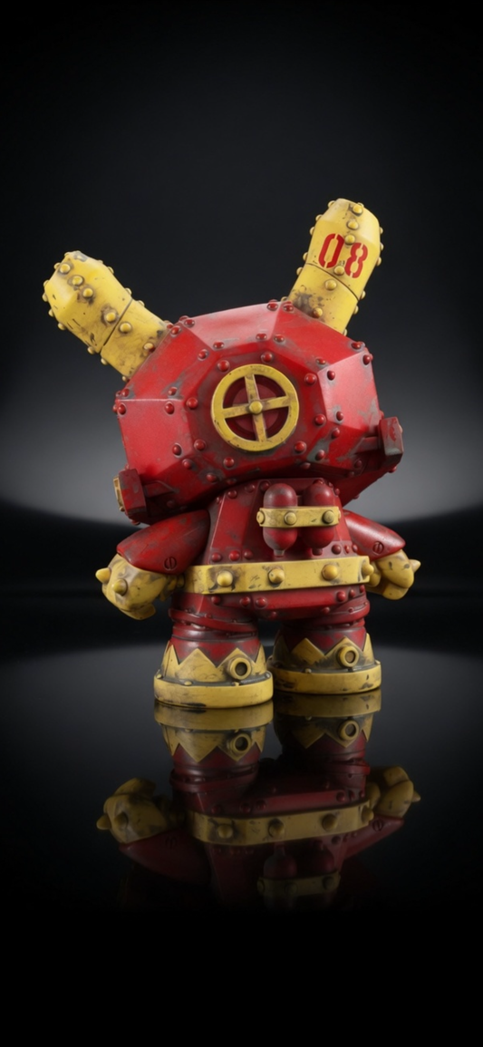 Kidrobot 2016 Frank Kozik "Mecha Stealth" 8" Dunny — Red (New in Box)