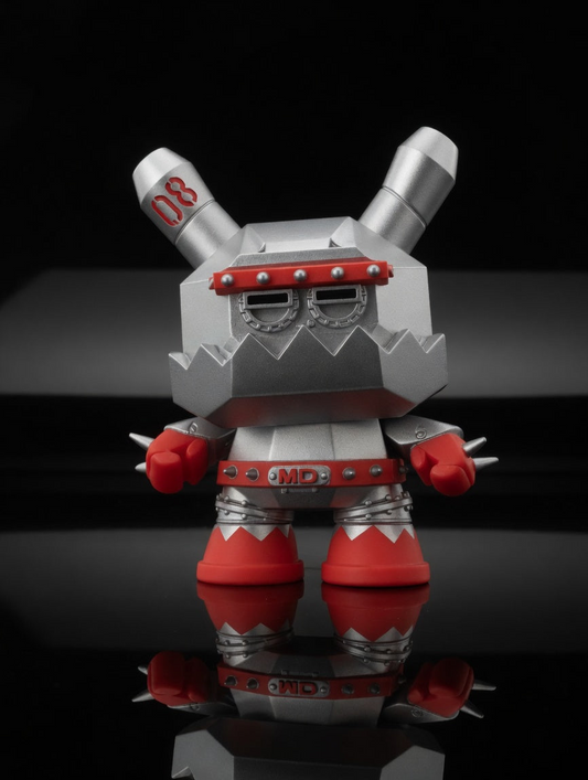 Kidrobot 2012 Frank Kozik "Mecha" MDA3 8" Dunny — Silver (New in Box)